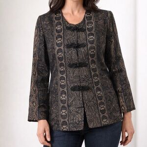 Vintage R&M Richards by Karen Kwong Asian-Inspired Jacket Blazer Size 12P